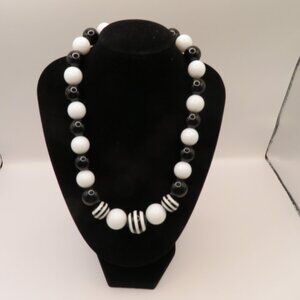 Vintage Blue and White Beaded Necklace